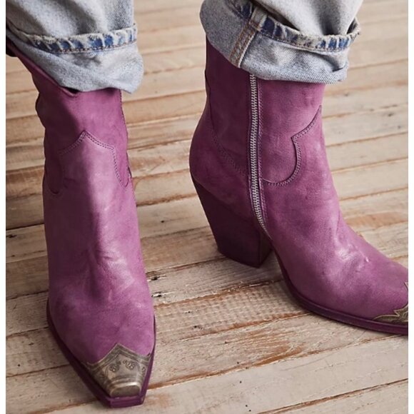Free People Brayden Western boot Orchid NWOB 37.5 7.5 US - Picture 1 of 14